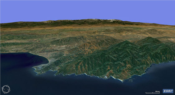 3D map, Northern Central Coast coastline