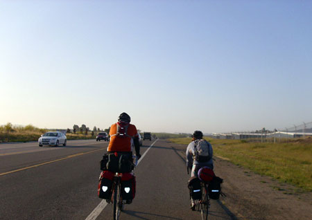 two cyclists head south from SLO