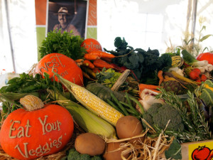Decorated produce from Rutiz Farms at the From Farmers' Market to Meal tent