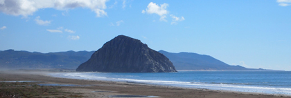 Heading south out of Cayucos provides this view of Morro Rock.