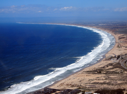 The curve of Monterey Bay's shoreline from the air