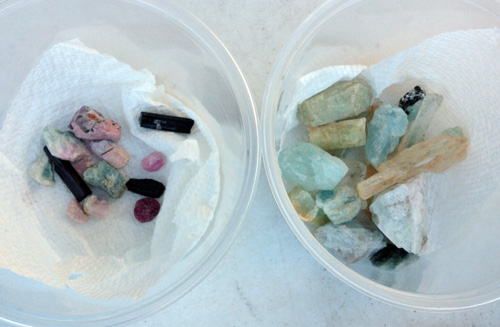 At his market booth on Dec. 22, Ralph displayed a range of crystals discovered on his recent trip to a mine in southern California on Winter Solstice