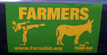 Farmers Kick Ass FarmAid sticker